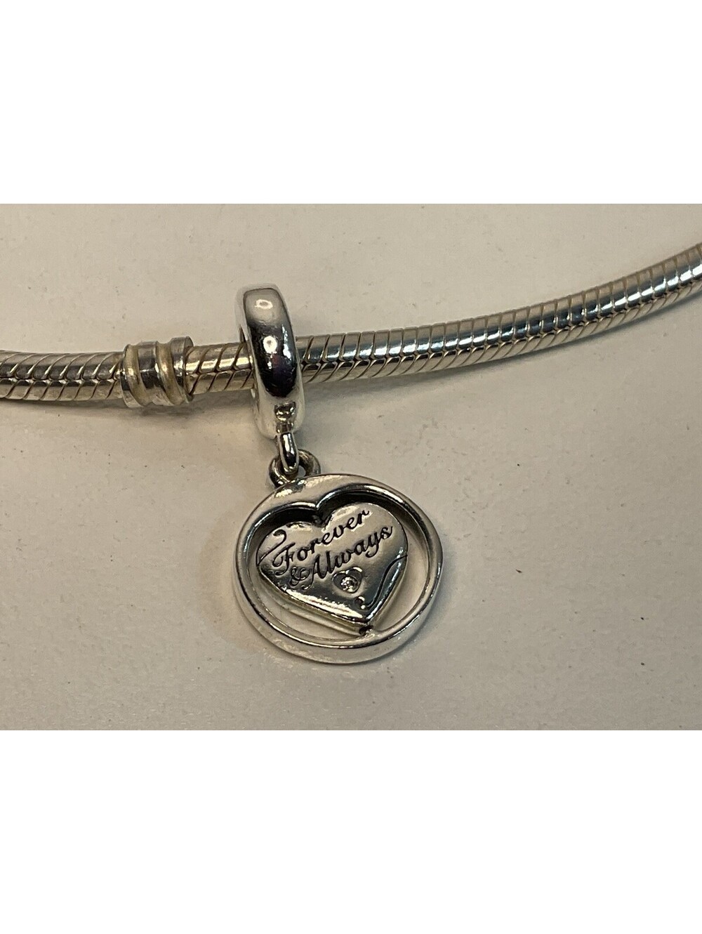 Pandora Forever And Always Soulmate Spinning Heart Dangle Charm Retired